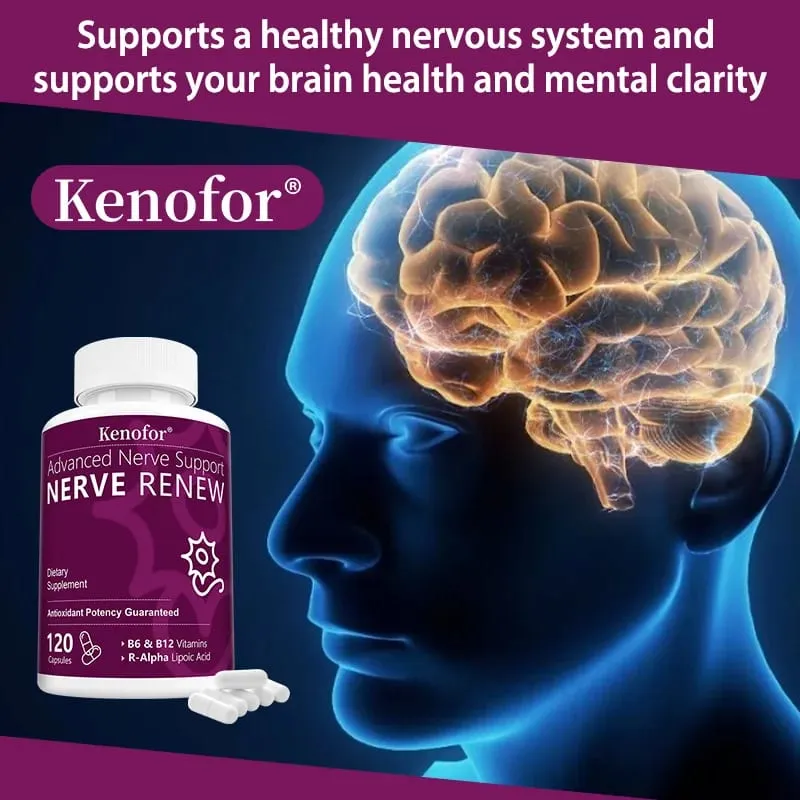 Nerve Renew Advanced Nerve Support - 300mg R-Alpha Lipoic Acid - Supports Brain Skin Nervous System Health and Antioxidants