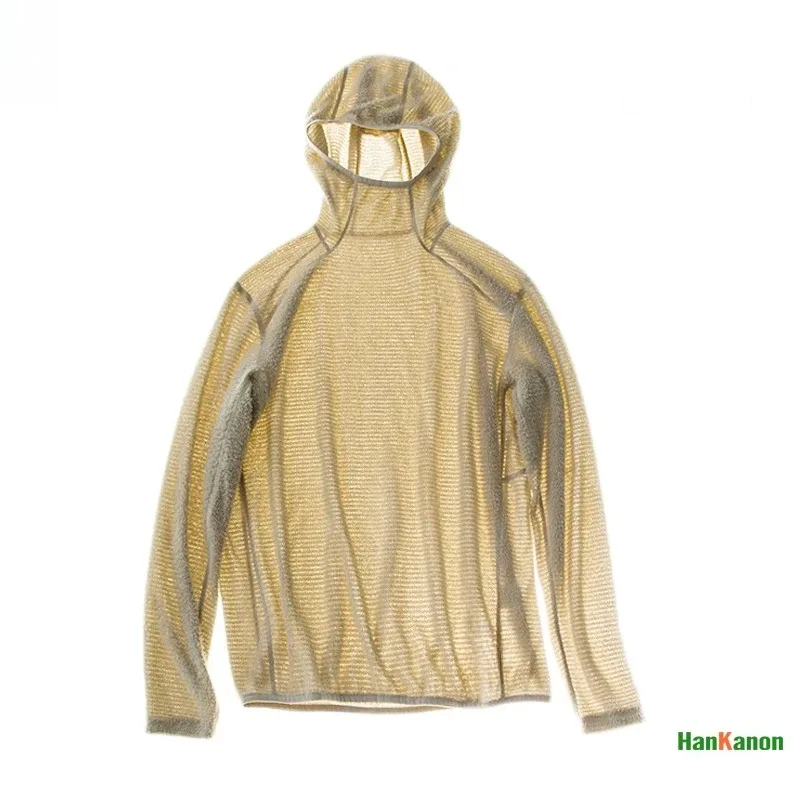Thermolite® Lightweight Hooded T-Shirt Men's Long Sleeve Thermal Hoodie for Hiking Camping & Cycling Anti-Static & Anti-Pilling