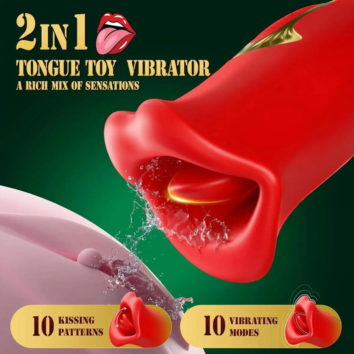 Tongue Licking Vibrator for Women G-Spot Clitoris Vagina Stimulator Massager Nipple Oral Massager Female Massager Sex Toys