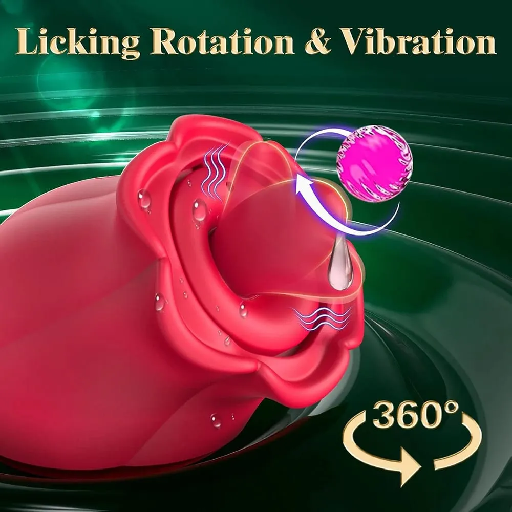Sucking Licking G spot Vibrator Rose-Sex Toy Adult Sex Toys Removable Cup Clit Nipple Stimulation 360° Rotation Vibrators 18+