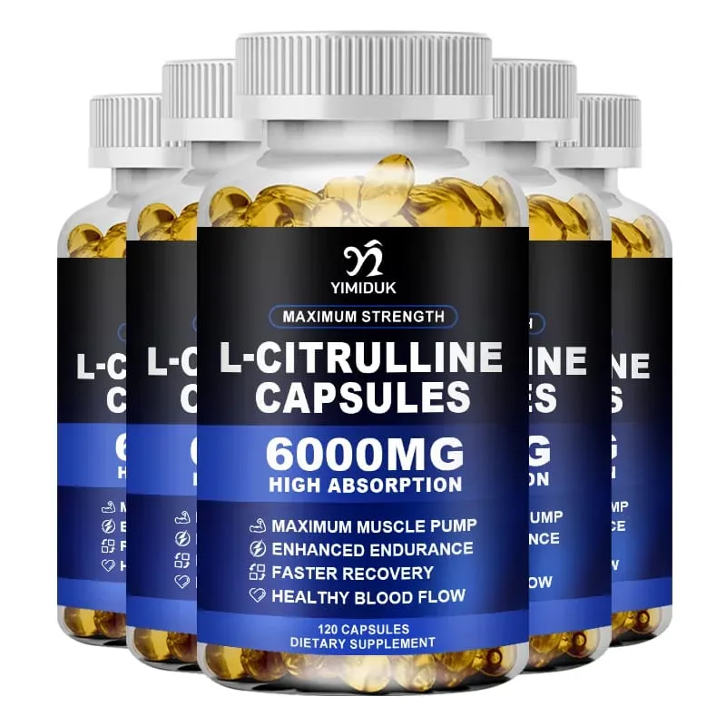 Maximum Strength L-Citrulline Capsules Support Blood Vessels Stamina Muscle Soreness for Bodybuilding & Strength Training
