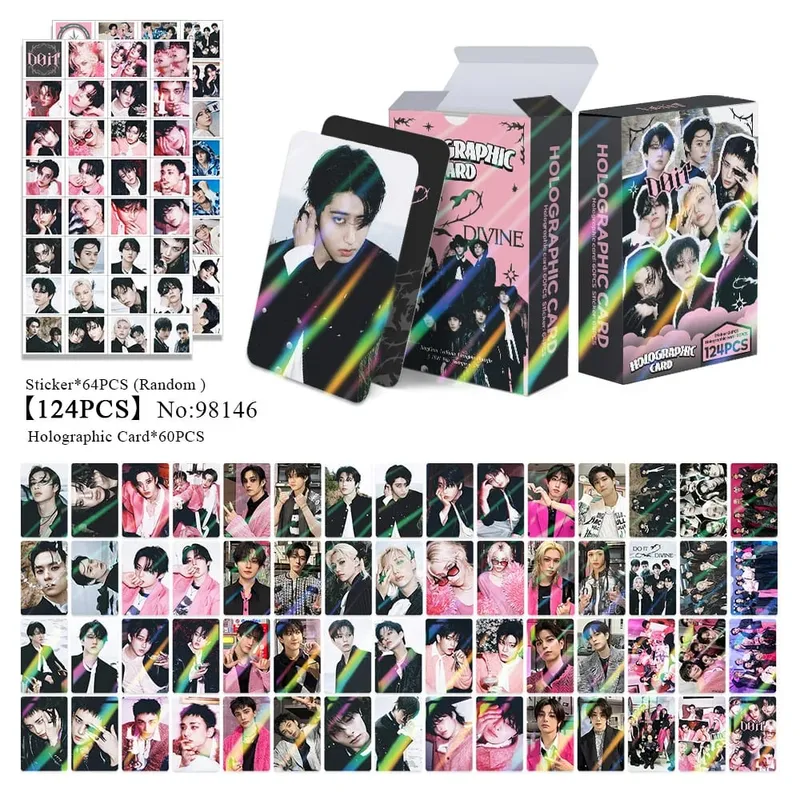 124pcs New Album Stay With Your Wings Photocards Stickers Kpop Merch Lomo Cards Set Fans Collection Cards Gifts