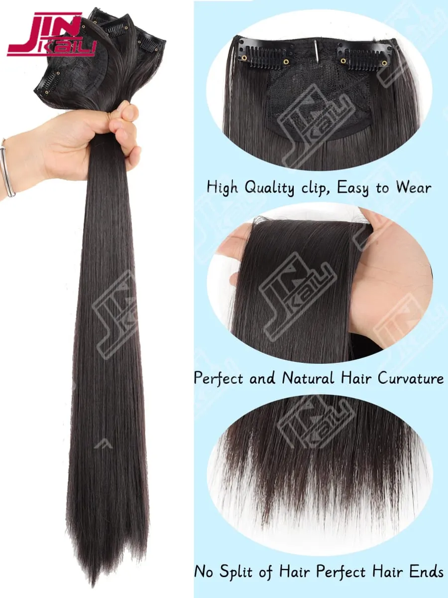 JKL Long Hair Extension Pieces Makatotohanang Volume Boost Invisible Traceless Three Piece Set Asian Synthetic Hair Extension