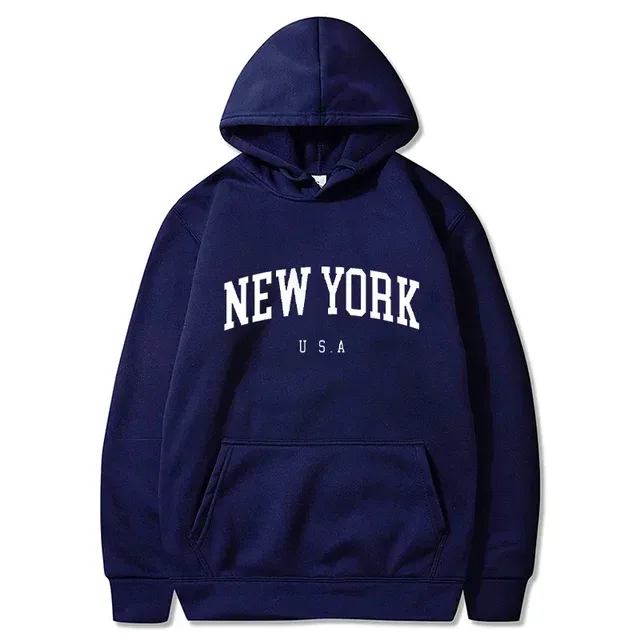 Women New York U.S.A City Hoodies Fashion Letter Printed Graphic Sweatshirts Loose CasuaMen l Harajuku Hooded Pullover Sportwear