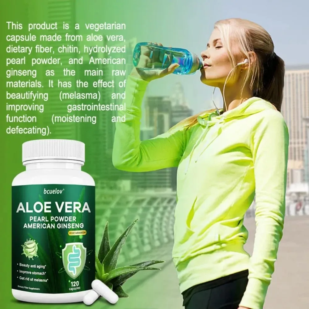 Aloe Vera Extract Capsules Helps Relieve Constipation Colon Cleansing and Detoxification and Manages Weight Metabolism