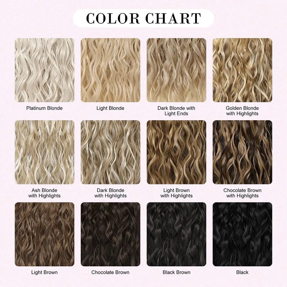 12 inch Four Piece Water Ripple Short Roll Clip Hair Extensions Suitable For Women's Daily Gatherings Gestivals And Celebrations