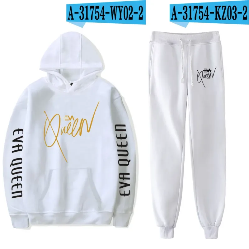 Hip Hop Comfortabel Eva Queen Print Sweatshirt Joggingbroek Pak Hoodies + Broek Pak Jongens/Meisjes 2 Delige Set Kleding