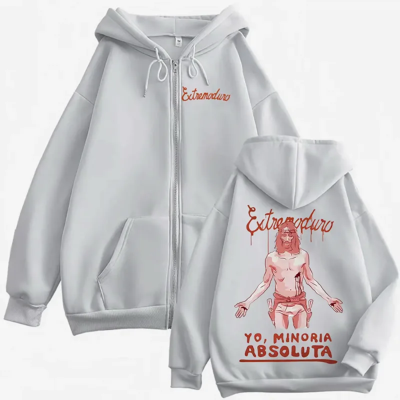 Band Extremoduro Yo,minoria Absolvta Zipper Hoodies Men Women Fashion Gothic Retro Jacket Sweatshirt Casual Fleece Zip Up Hooded