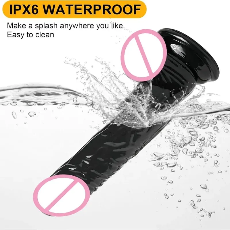 Waterproof Realistic Black Dildo Masturbators Anal Gay Soft Clitoris Vaginal Massager Penis Suction Cup Dick Sex Toys for Women