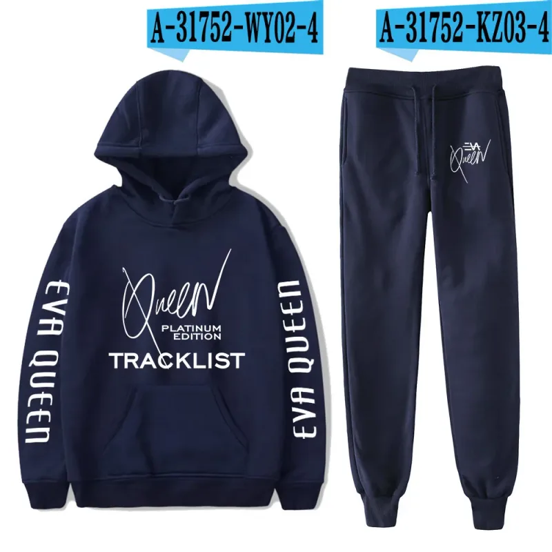 Hip Hop Comfortabel Eva Queen Print Sweatshirt Joggingbroek Pak Hoodies + Broek Pak Jongens/Meisjes 2 Delige Set Kleding
