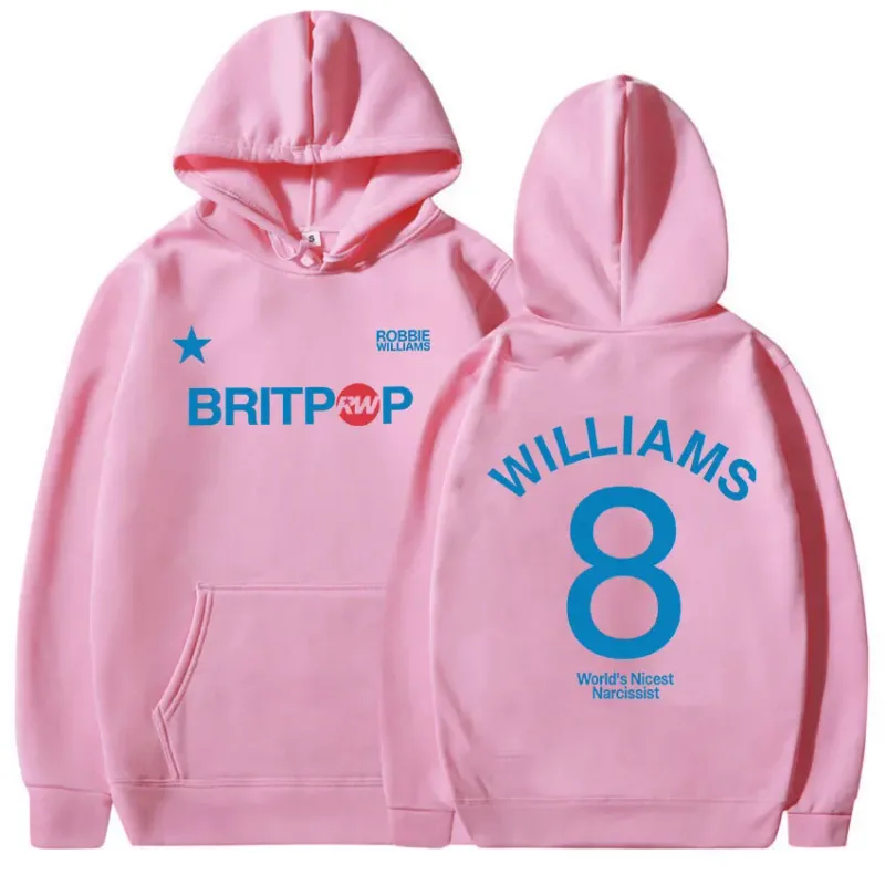 Robbie Williams Britprwp 8 Tour 2025 Print Hoodie Men's Hip Hop Fleece Pullover Sweatshirt Casual Long Sleeve Oversized Hoodies