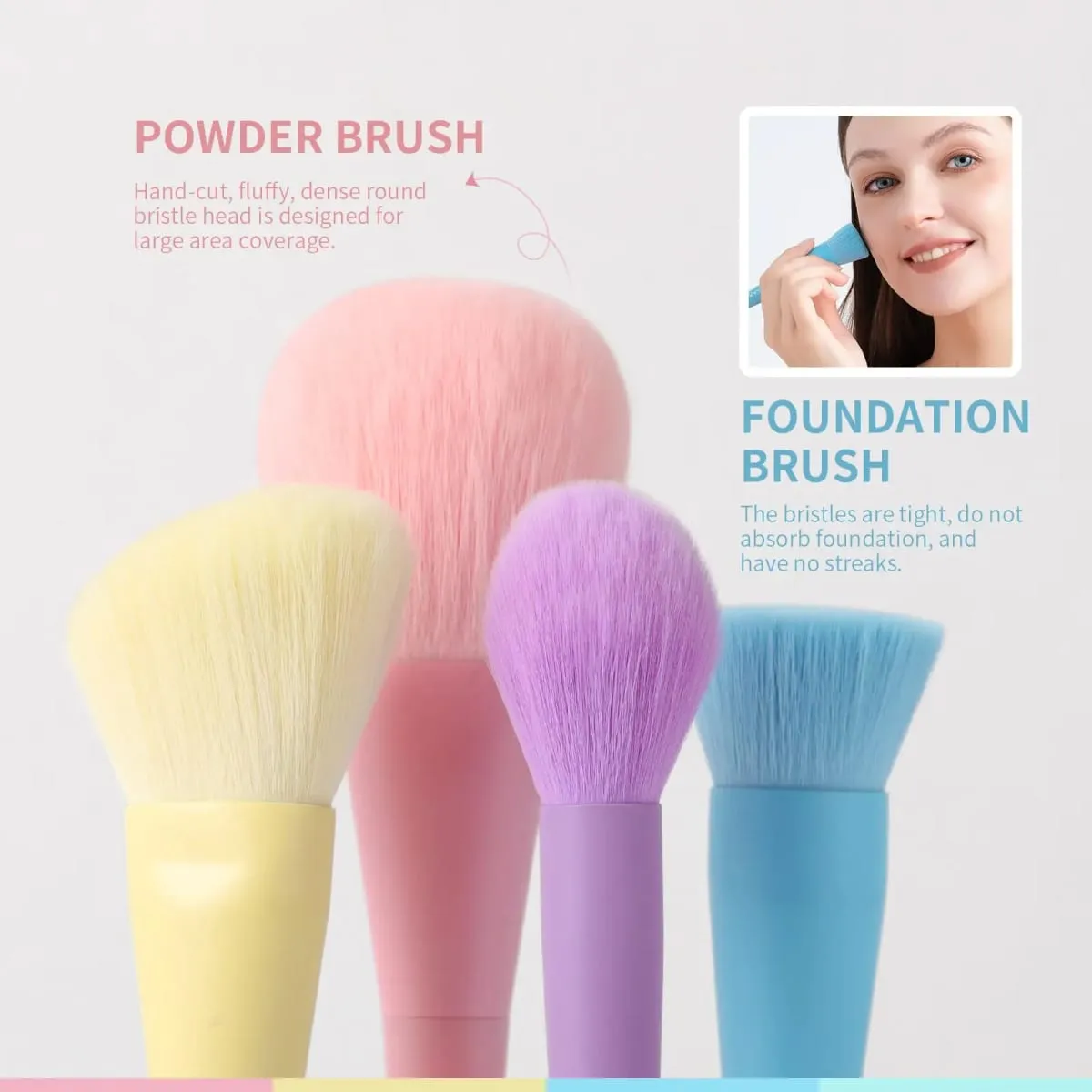 17 PCS Makeup Brushes Set Foundation Blending Face Powder Blush Concealers Eyeshadow Rainbow Makeup Brush Kit