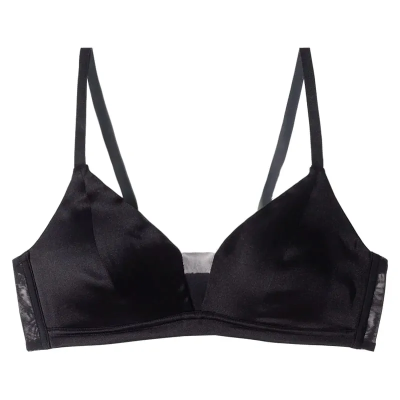 SuyaDream Women Silk Bra Set 93%Silk 7%Spandex Thin Mold Cup Wire Free Underwears 2023 Comfortable Intimates Silver Pink — image 10
