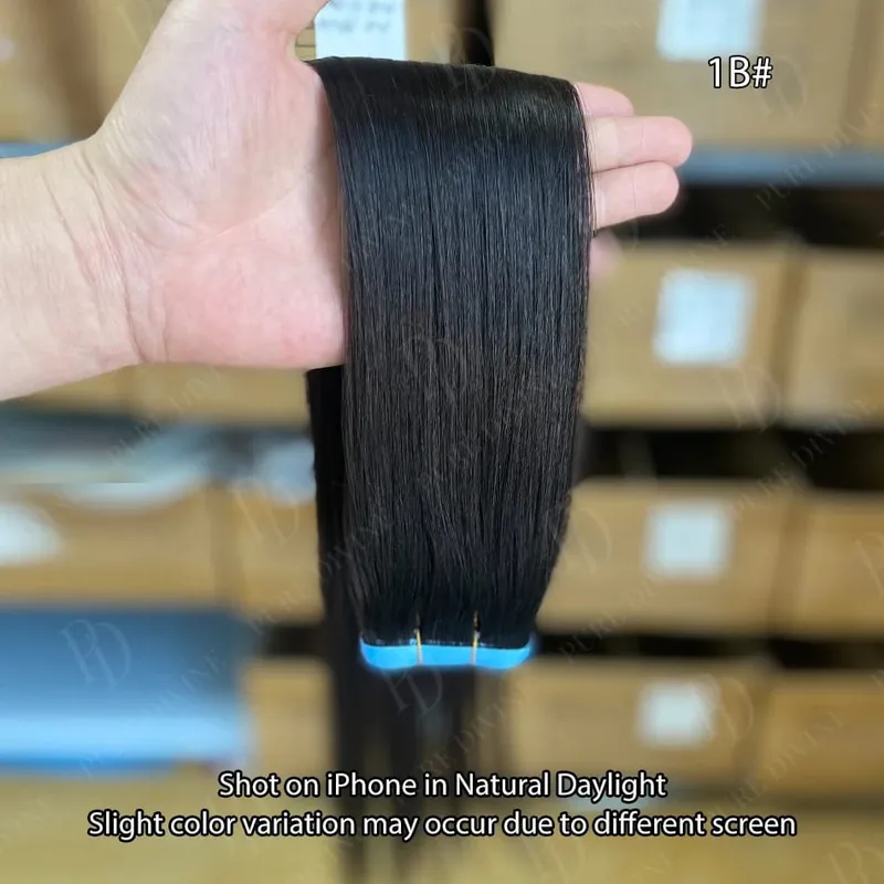 Invisible Tape In Hair Extensions Real Human Hair Seamless PU Skin Weft Human Hair Tape Ins 2.5g/pc 50g/set 22 24 Inches