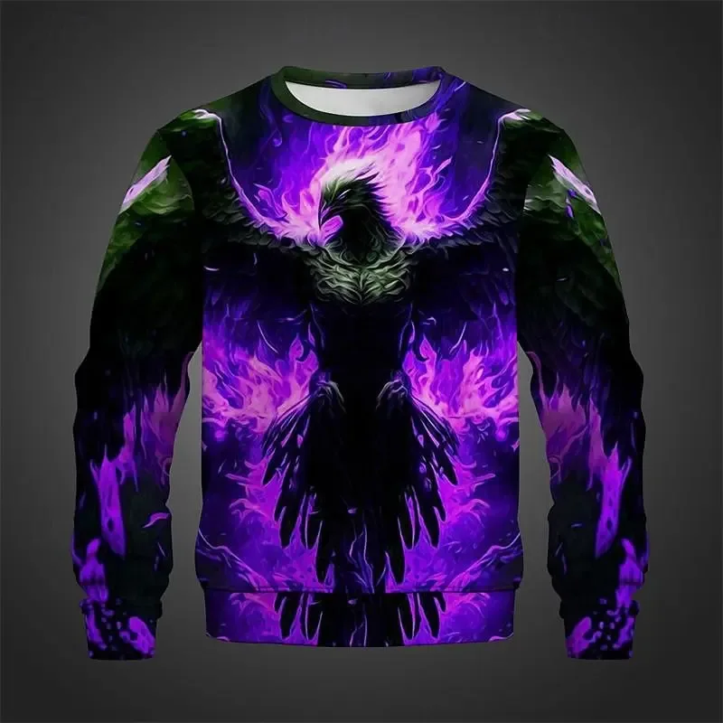 Full Print Chinese Dragon Graphic Sweatshirts For Men Women Long Sleeve Casual Round Neck Hoodie Streetwear Mens Sport Tracksuit