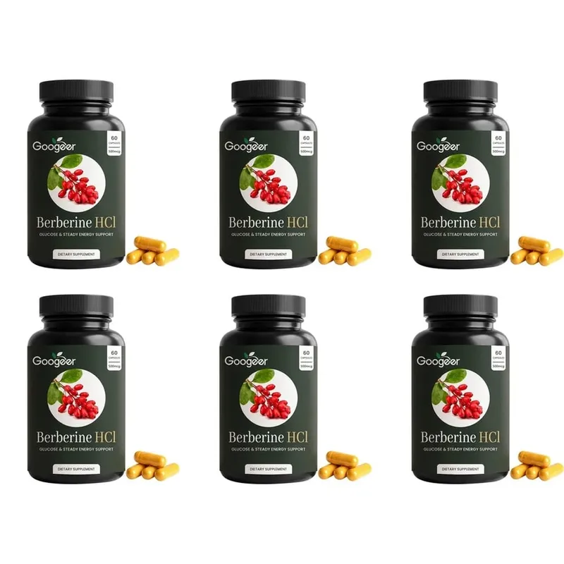 Googeer Berberine HCl Capsules Support Glucose Homeostasis and Steady Energy Plus Immune Support and Gut Health 60 Capsules