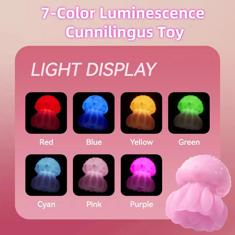 Pagdila ng Dila Vibrator 10 Mode ng Vibration LED Rainbow Color Jellyfish Vibrator Nipple Clitoral Stimulator Sex Toy para sa Matanda 18