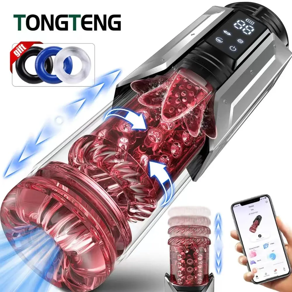 Automatic Male Masturbator Stroker with 7 Thrusting Rotating Licking Adult Pocket Pussy Mens Sex Toy Blowjob Sex Machine — image 1