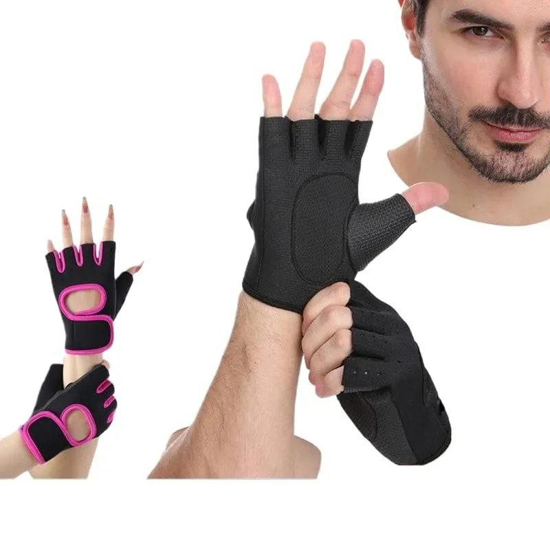 2PCS Gym Gloves Weightlifting Workout Dumbbell Crossfit Bodybuilding Accessorie Breathable Fitness Gloves Silicone Palm Hollow