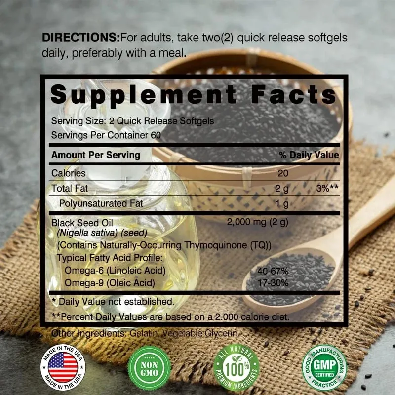 Black Seed Oil - Promotes Overall Health Improves Digestion Nourishes Skin and Hair and Strengthens The Immune System