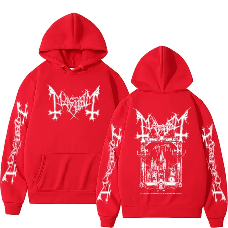 Rock Band Mayhem De Mysteriis Dom Sathanas Hoodie Men Women Death Black Metal Hooded Tracksuit Male Fashion Gothic Punk Hoodies