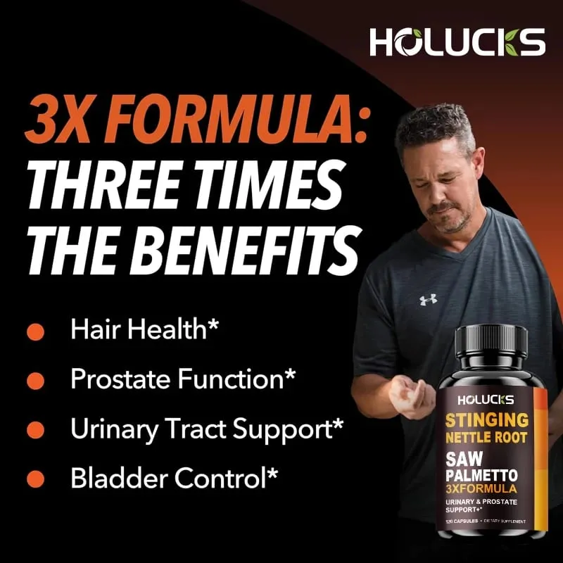 Stinging Nettle Root & Saw Palmetto Capsules Help Promote Prostate Health Hair Growth Urinary Tract Support Premium Formula