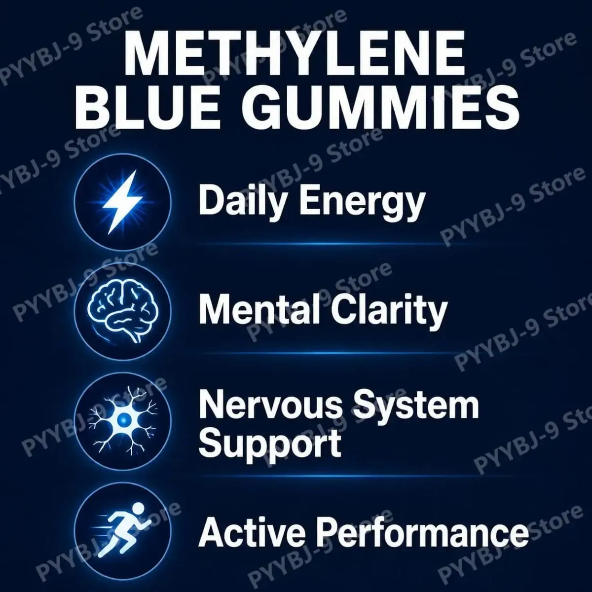 Methylene Blue Gummies with Benfotiamine Alpha Lipoic Acid Vitamin B6 & B12 for Mental Clarity and Nerve Health - 30 Gummies