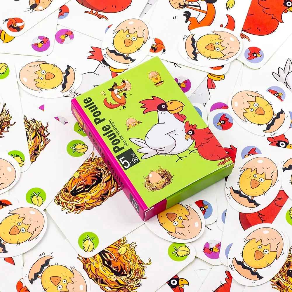 Hot board games Chicken Chiu Chiu Board Game Piou Piou Casual Party Cards Game Intellectual Toys Gifts 10.5*7.5cm