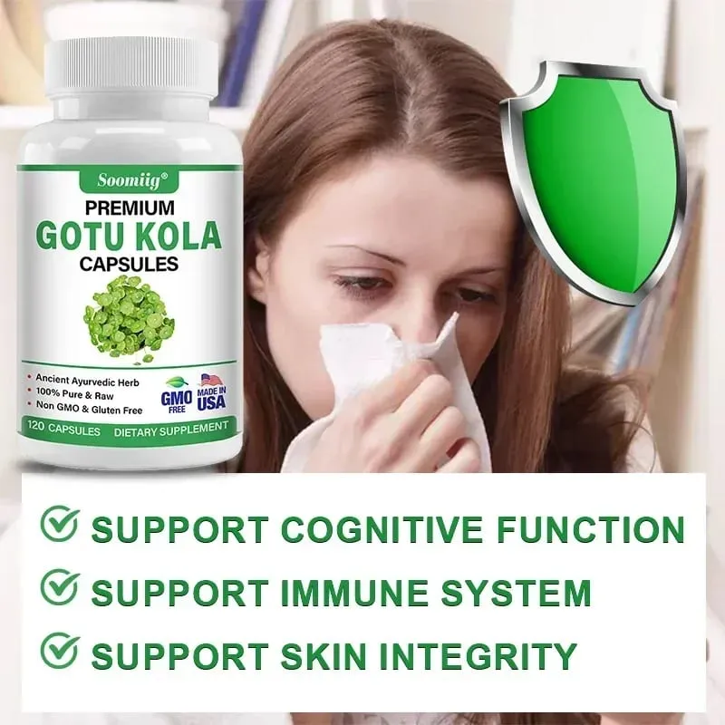 Capsules Centella Asiatica Premium - Supplément cérébral - Cerveau et système nerveux Calment la clarté mentale Améliore la peau
