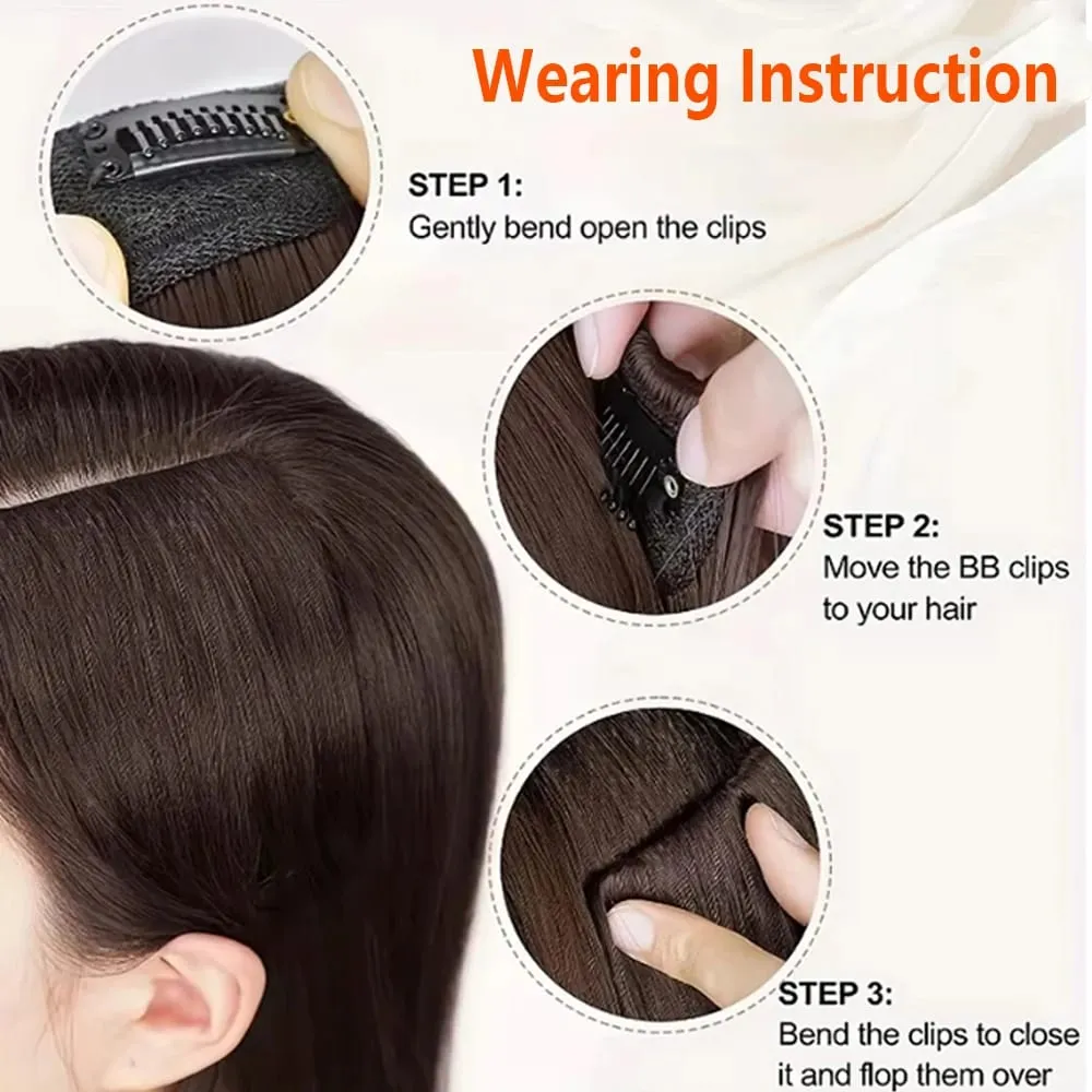 Synthetic Invisable Seamless Hair Pads Clip In Increase Hair Volume Hair Extensions Top Side Cover Hairpiece for Women