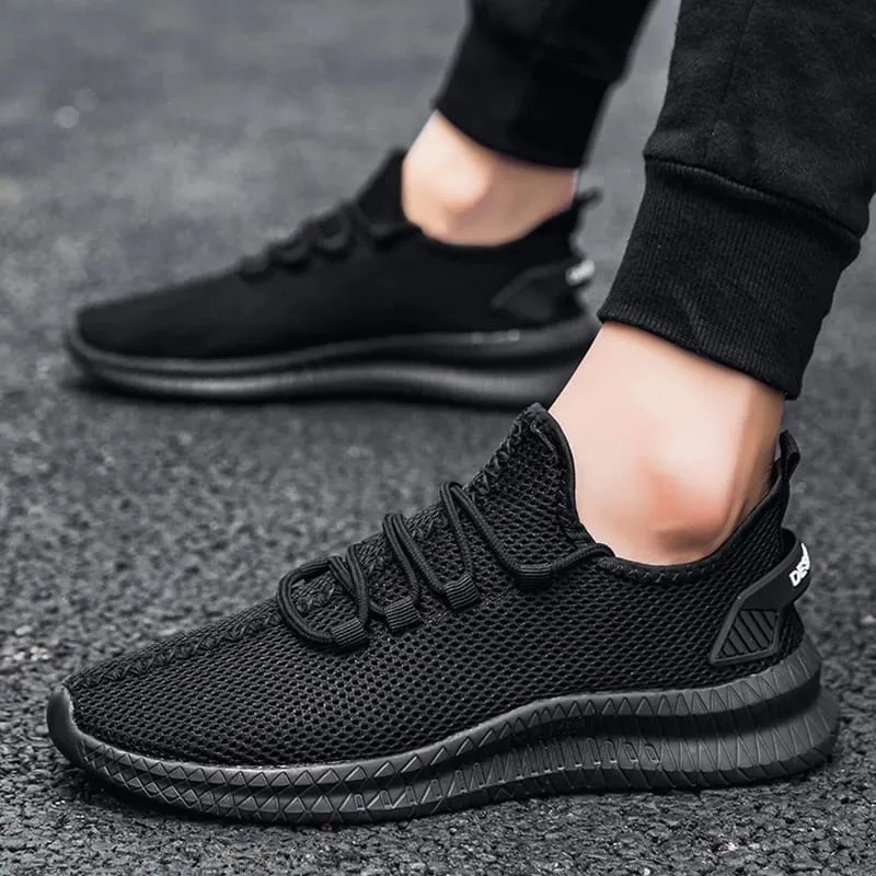 Lightweight Men's Black Sneaker Casual Sport Running Lace-up Outdoor Man Breathable Mesh Walking Shoes