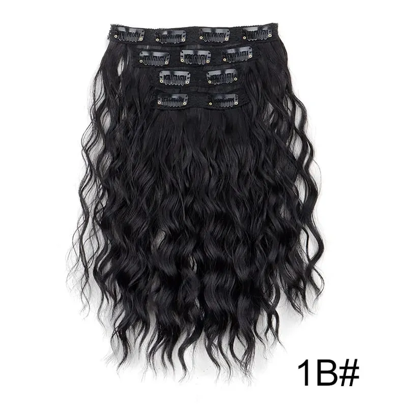 12Inch Synthetic Short Wavy Curly Hair Extension 4pcs/set Clip in Hair Easy to Wear for Women Party Use Daily