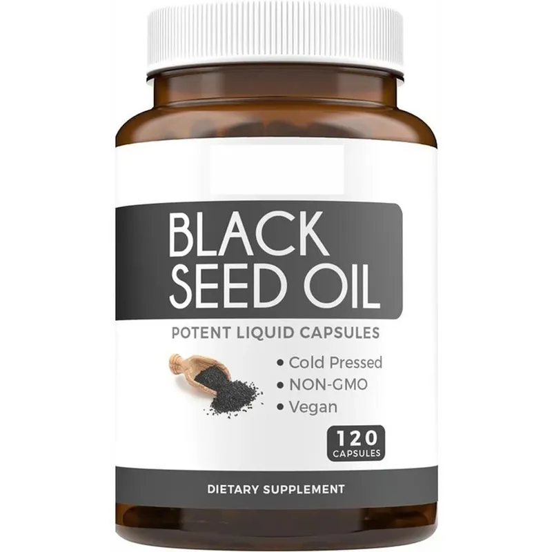 Black Seed Oil 120 Softgel Capsules with Pure Black Cumin Seed Oil 1000mg and Vitamin E - 500mg Each Skin Health Cold-Pressed