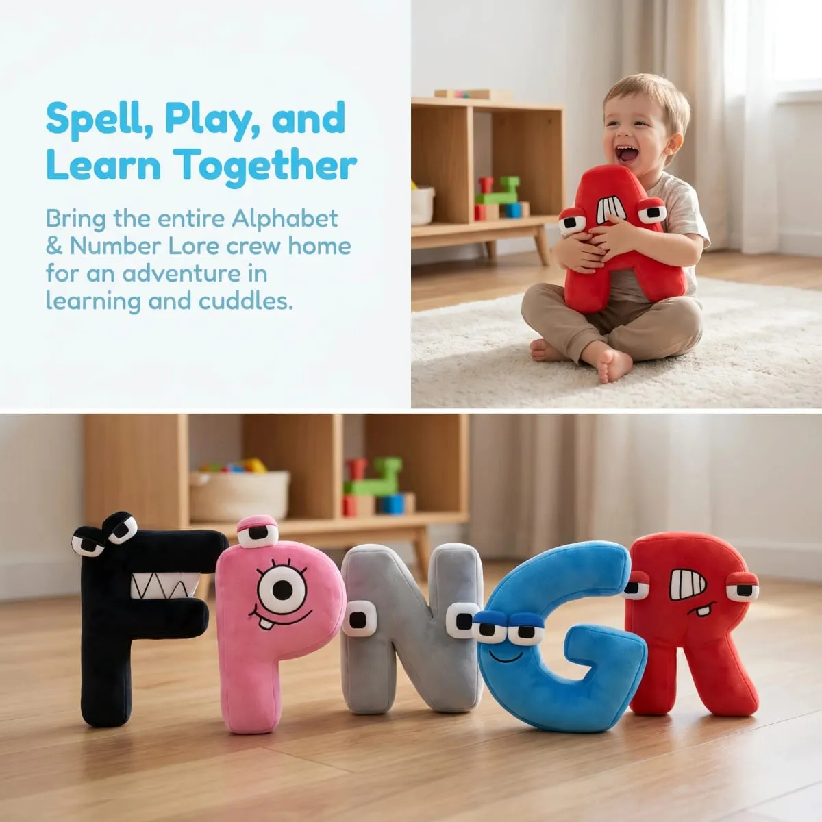 Cute A-Z Red Alphabet Plush Pillows Soft Letter Stuffed Dolls Kids Educational Learning Toy Gift