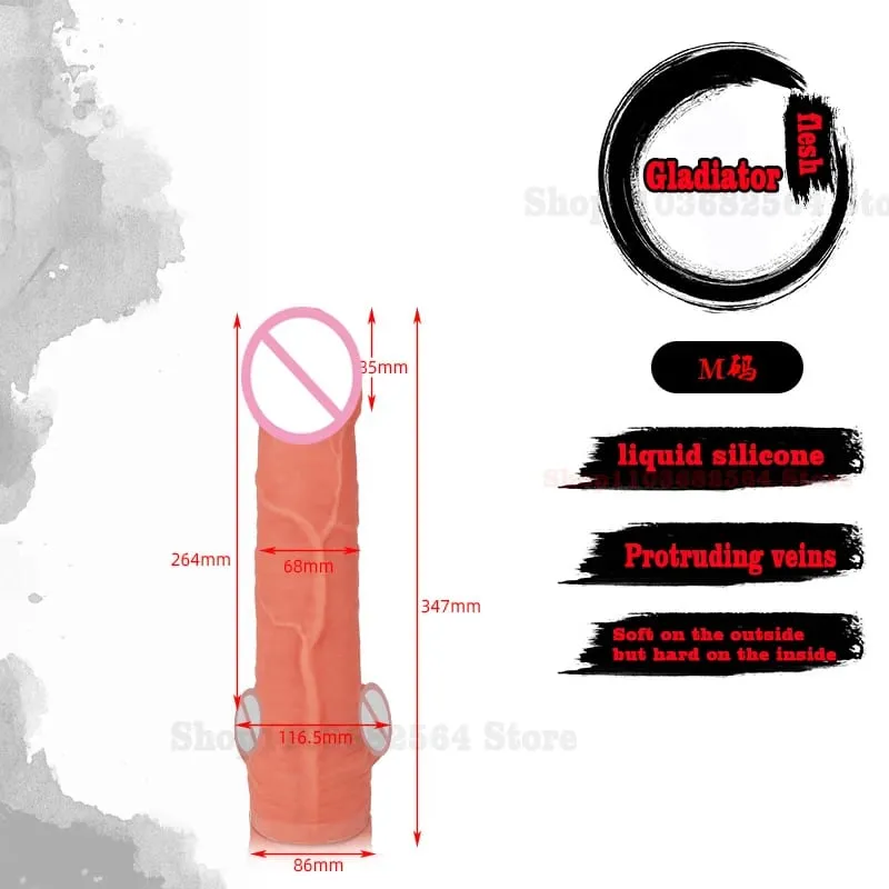 ขนาดใหญ่XXL 50ซม.X 10.5ซม.สมจริงDildoซิลิโคนGladiatorอวัยวะเพศชายของเล่นผู้หญิงG-Spot Masturbationผู้ใหญ่Dick Thickenสัตว์อวัยวะเพศชาย