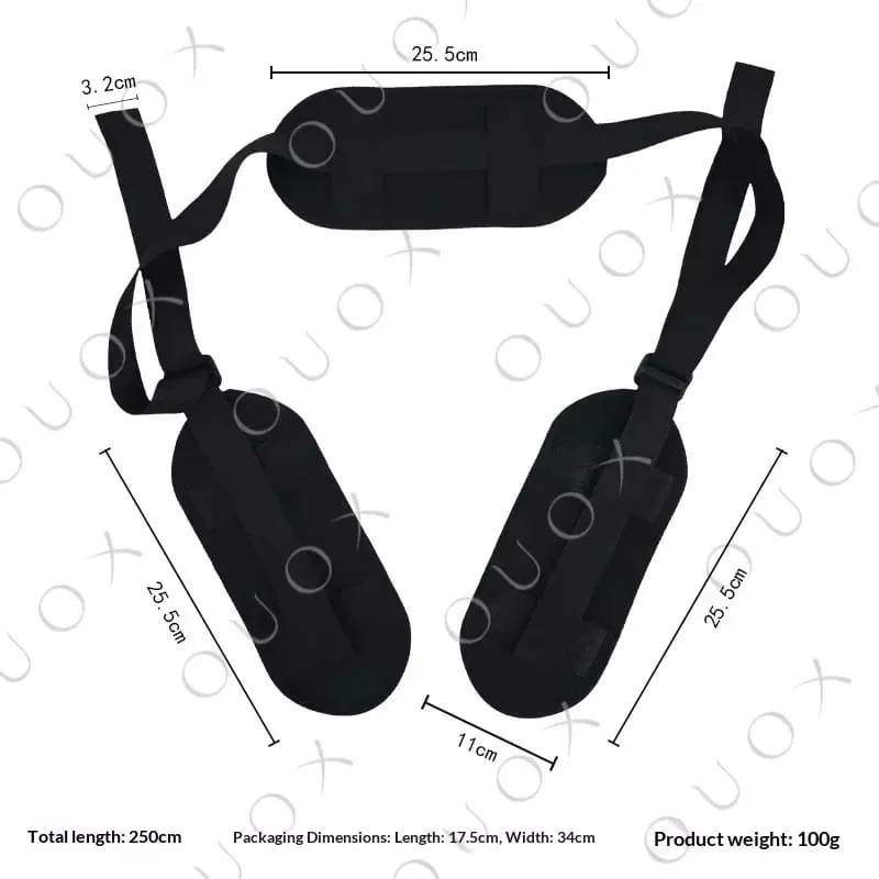 Open Thigh Sex Toy Kit for Adult Couples - Adjustable SM Slave Open Leg Sextoy with Erotic Game Bandage and Neck Pillow