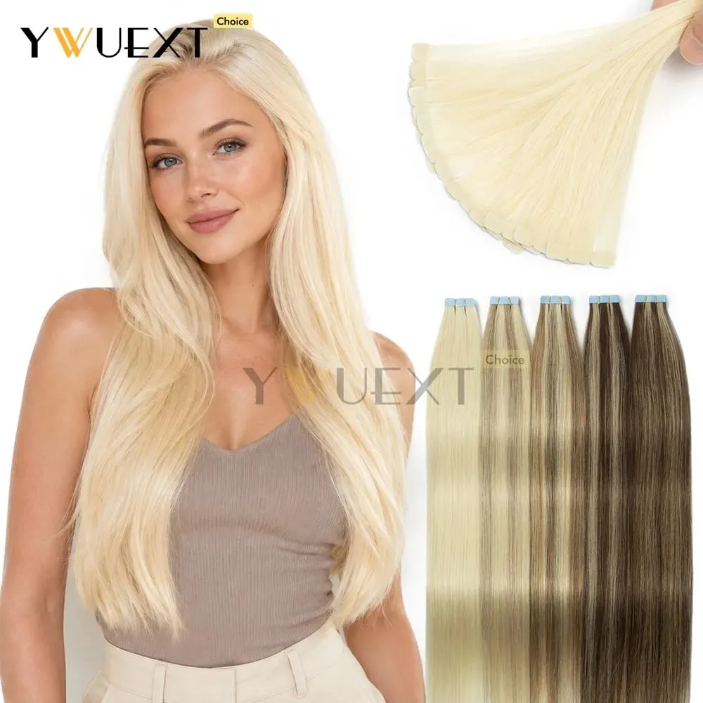 Mini Tape in Human Hair Extensions Natural Straight For Women 12inch-20inch 12.5g-20g Easy to Wear 10pcs/pack Salon Quality