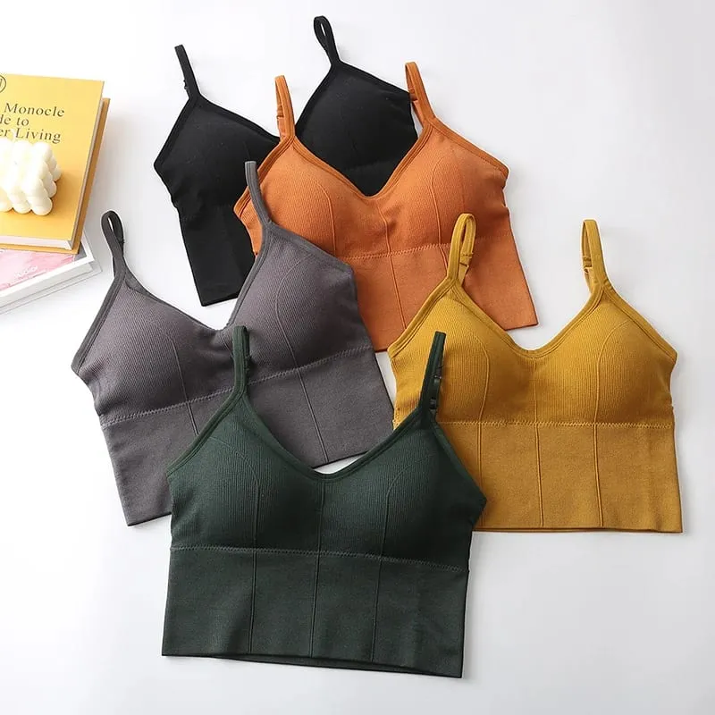 Sexy Backless Bralette Active Bra for Women Seamless Padded Bra Women Lingerie Cotton Wireless Long Tops Brassiere Bra