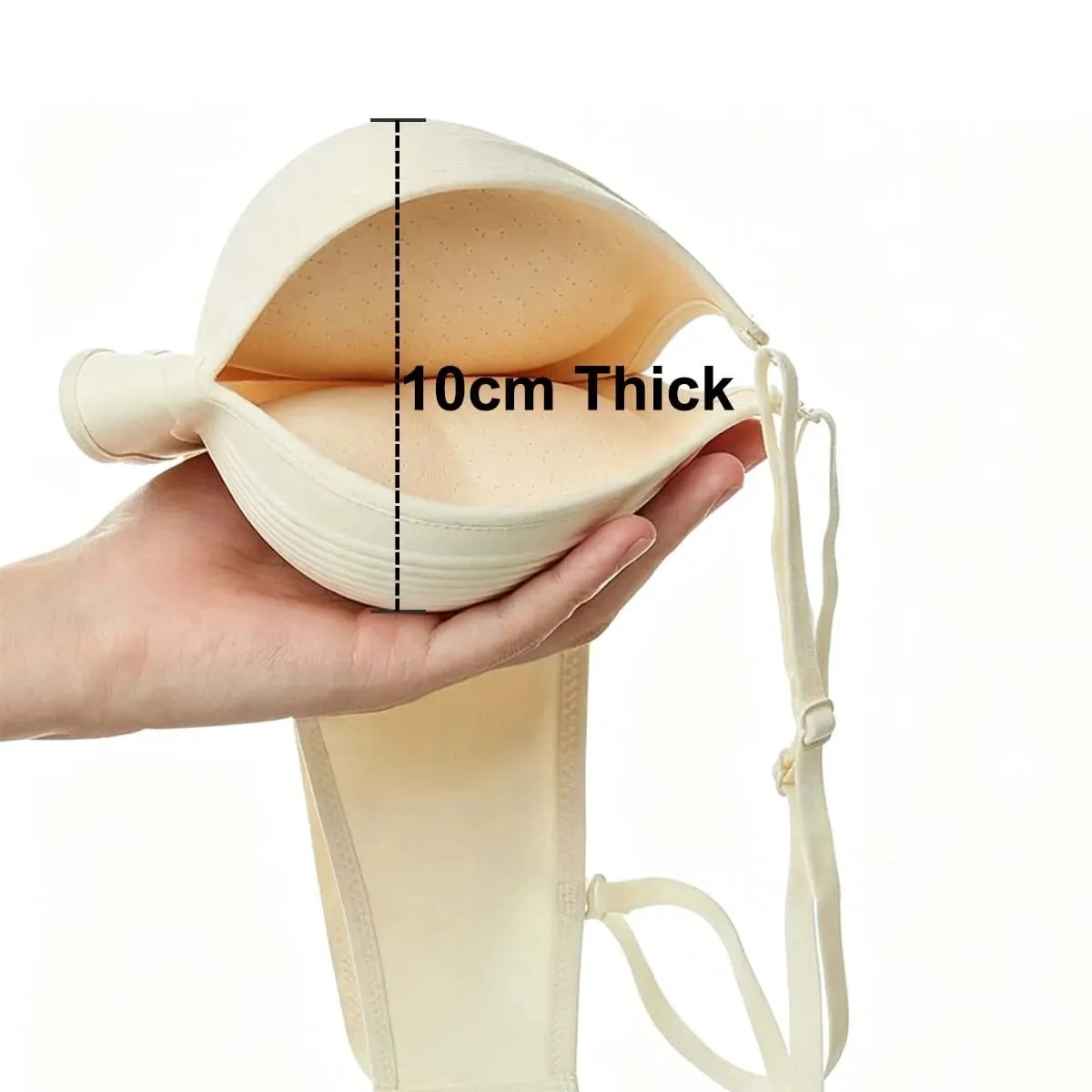 Women's Ultra-Thick 10cm Seamless Push-Up Bra Adjustable Lingerie for Small Breasts Comfortable Underwear