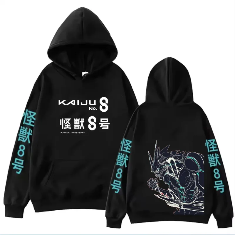 Anime Kaiju No 8 Soushirou Hoshina Cartoon Hoodies Oversized Hooded Sweatshirt Long Sleeves Cotton Hoodie Men Women Clothes