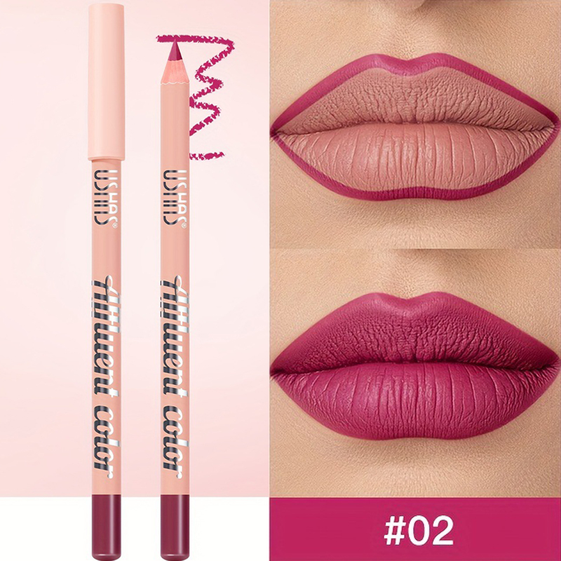 8 farver Vandtæt Lip Liner Pencil Langvarig Sexet Mørkerød Pink Mat Læbestift Blyant Naturlig Lipliner Pen Rød konturfarve