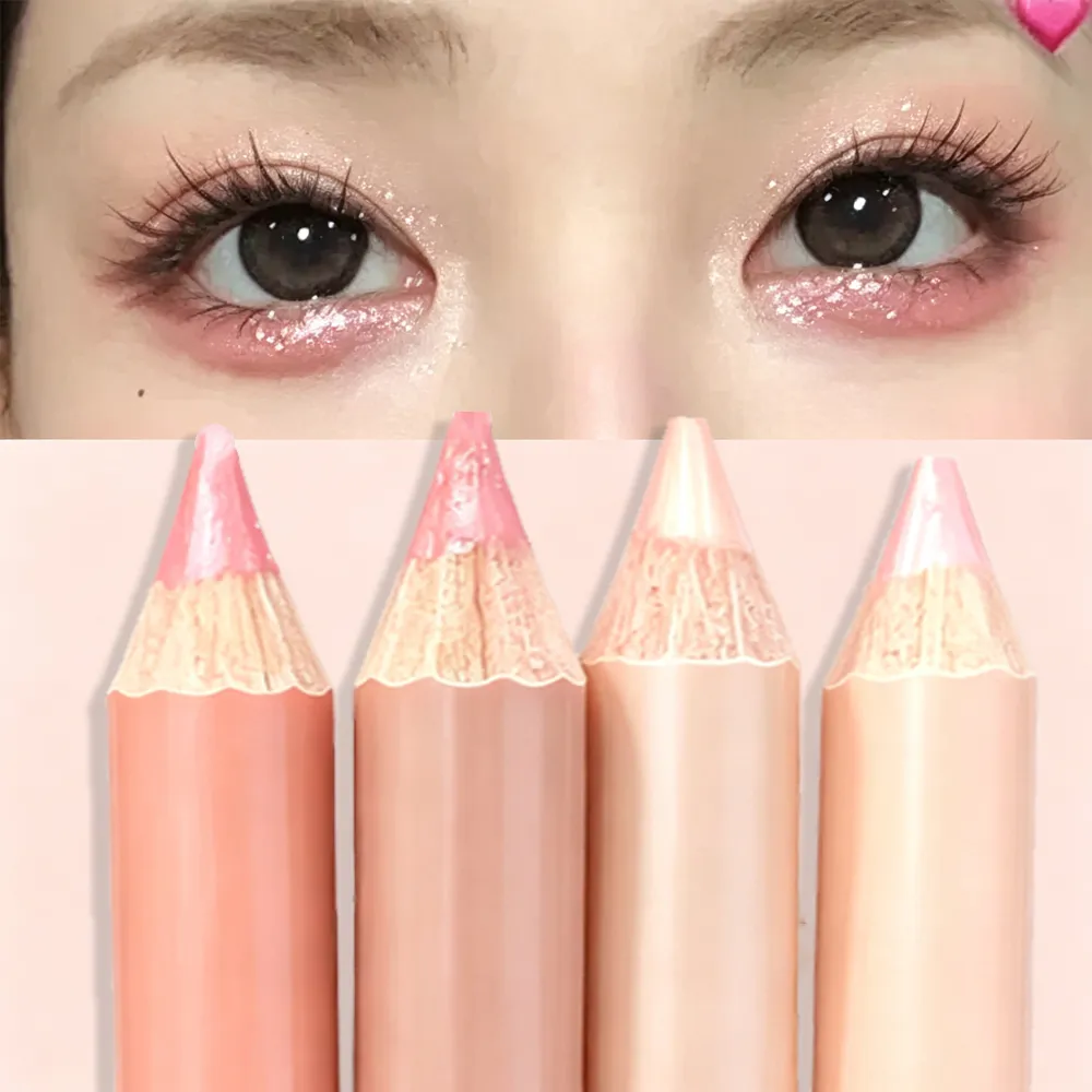 1/2/4pcs Shimmer Aegyo Sal Eye Liner Pencil Under‑Eye Highlighter Glitter Pink Eyeshadow Nude Champagne Eye Contour Makeup