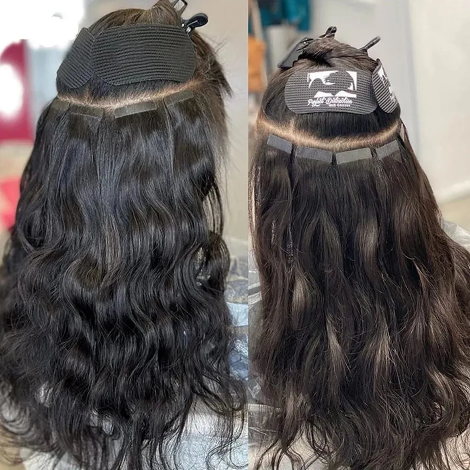 Body Wave Tape In Extensions Human Hair #1B Natural Black Tape on Hair Extensions Vietnamese Real Human Hair Seamless Skin Weft Tape Ins Tape-In Human Hair Extensions For Adding Length and Volume 50G 20Pcs/Pack