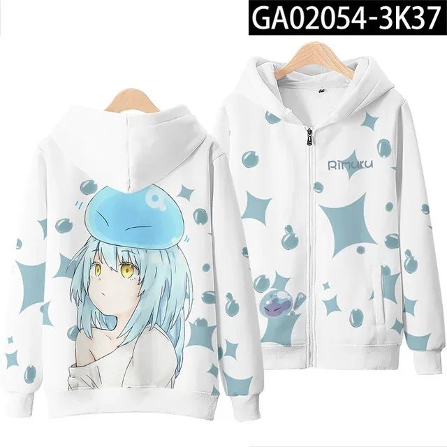 Anime Rimuru Tempest 3D Print Hoodies Men Women Long Sleeve Sweatshirt Harajuku Streetwear Coat Cosplay Costume