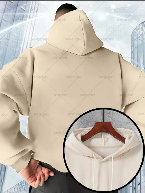 Fashion Men's Heavy-duty Cotton Hoodies Women Fleece Sweatshirt Pullover Casual Unisex Autumn Winter Long Short Sleeve Oversize