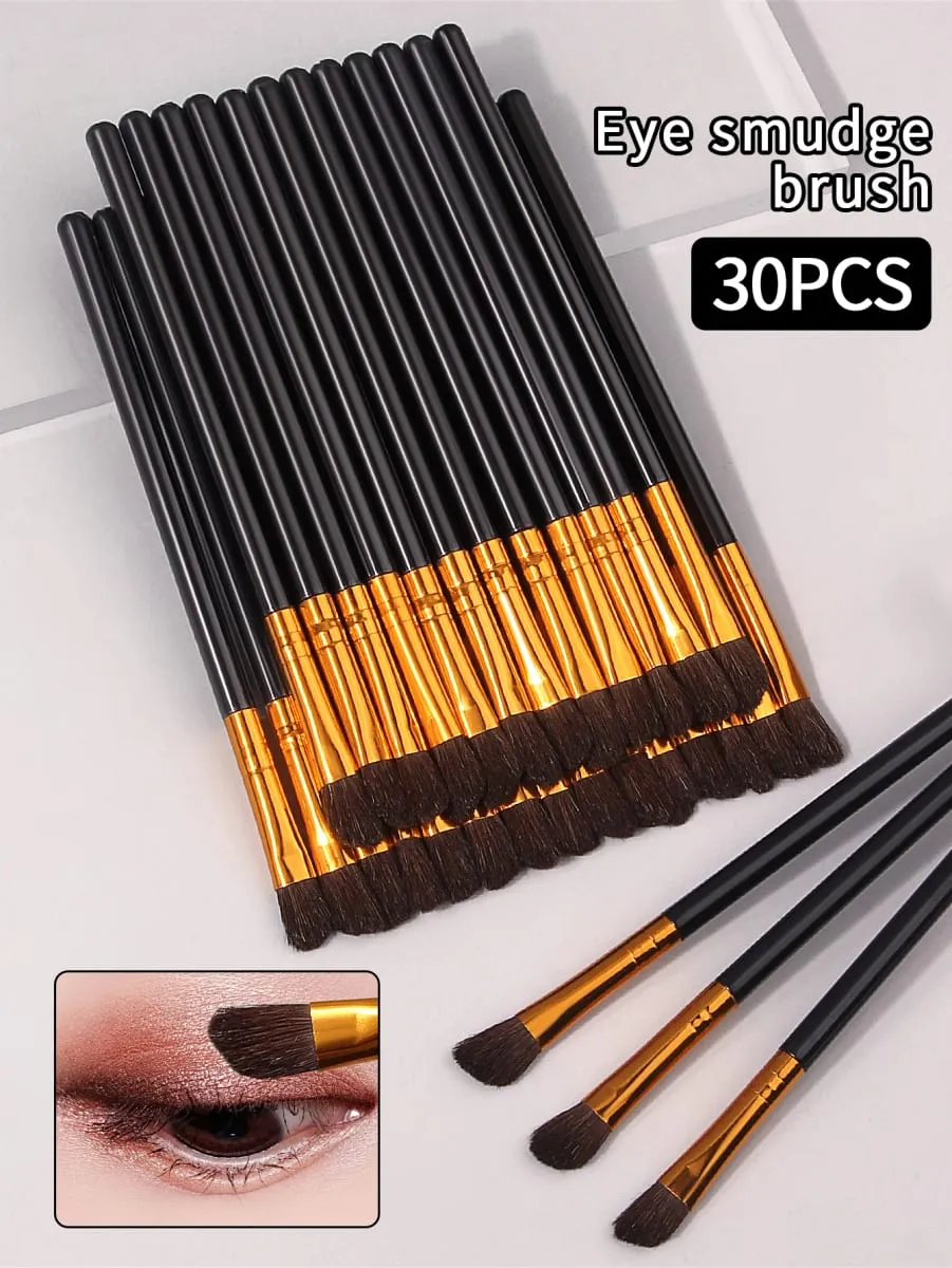 30PCS Portable Small Horsehair Eyeshadow Brush Set Soft Bristle High-Gloss Brush Smudging Brush Beginner Makeup Brush — image 2