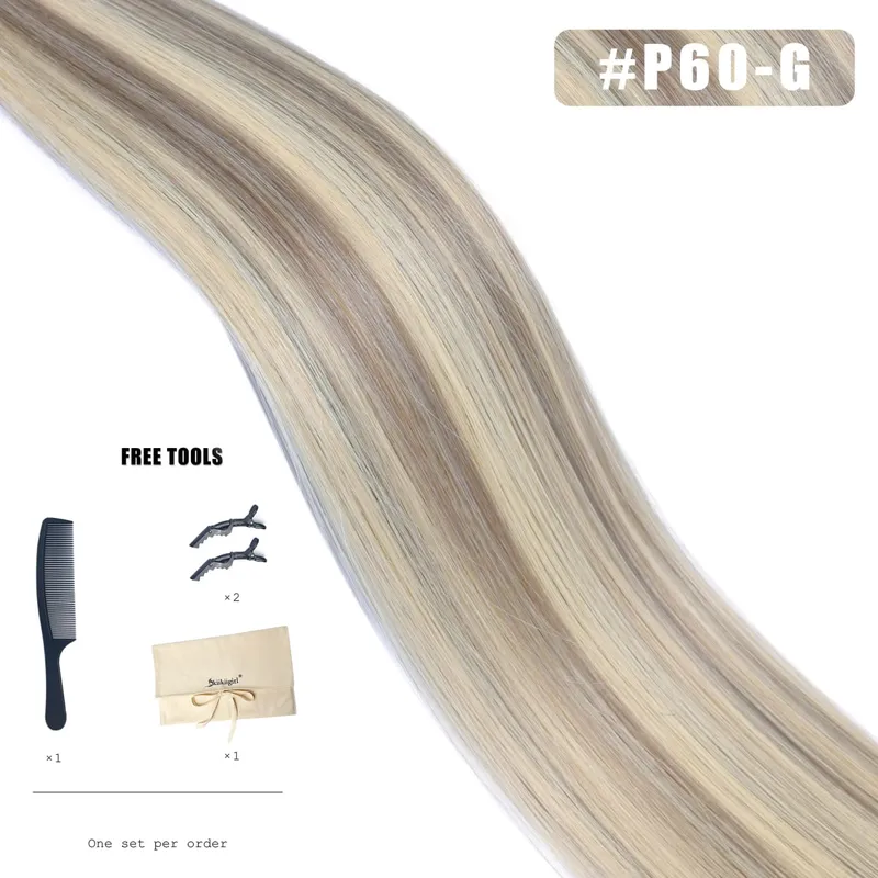 Butterfly Weft Hair Extensions Human Hair Invisible Flat PU with Hole Twin Tabs Hair Weft 12-24inch Micro link 100g