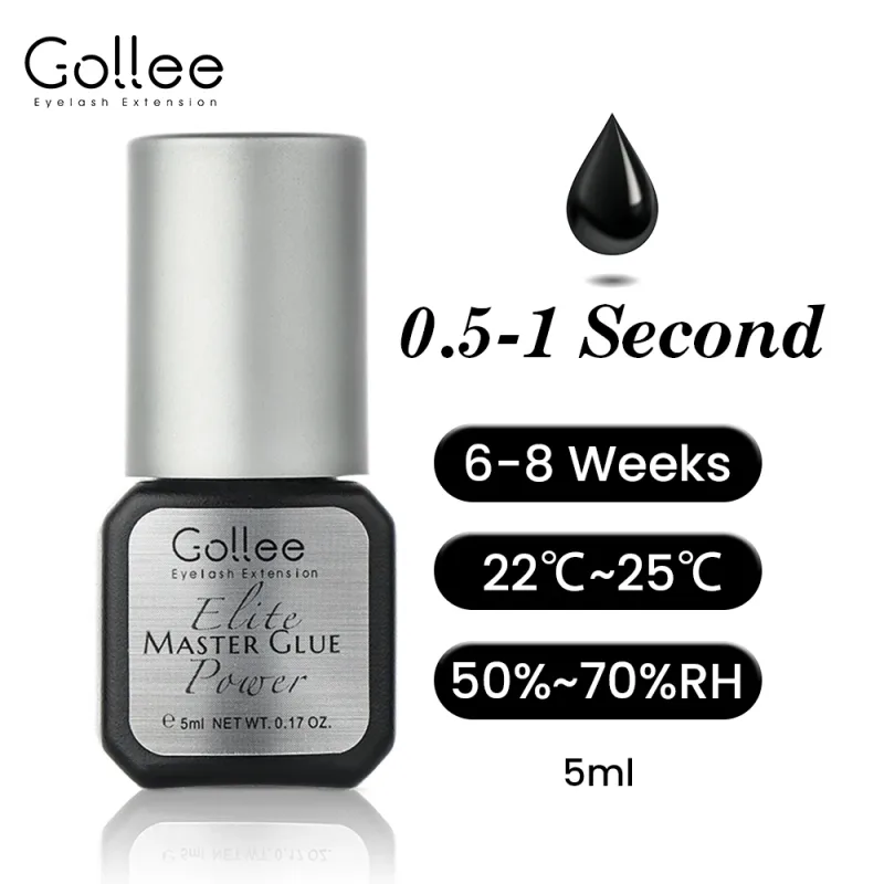 Gollee 0.5-1s Drying Eyelash Extensions Glue Latex-free Lashes Glue Professional Waterproof 6-8 Weeks Eyelash Extension Supplies