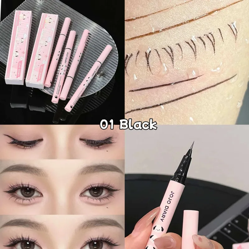 Quick-dry Eyeliner Pencil Makeup Lasting Smooth Ultra Thin Black Brown Matte Eye Liner Waterproof Liquid Eyeliner Pen Cosmetics