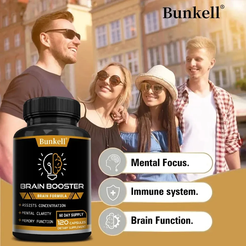 Brain Health Supplement - with Ginkgo Biloba Vitamin B12 Help Improve Cognitive Function and Memory Protect Nerve Cells